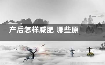 产后怎样减肥 哪些原则要注意